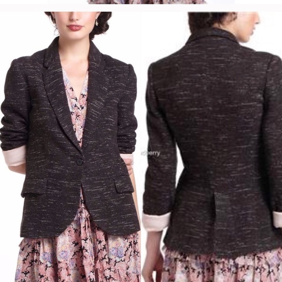 Anthropologie Jackets & Blazers - Anthropologie Knit Tailored Gray Dash Blazer S